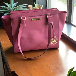 Michael Kors Leather Top-Zip Tote Bag